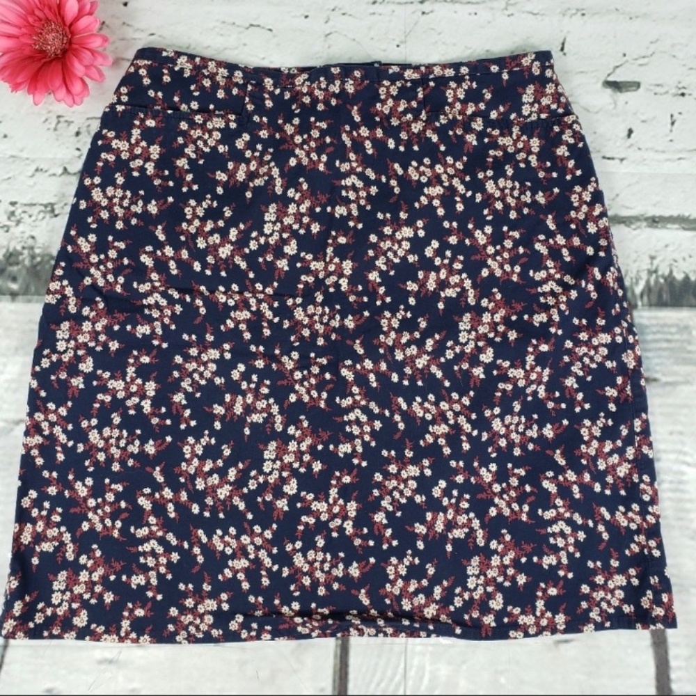 Vintage The Limited Stretch Navy Floral Skirt